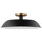 Nuvo Colony 1-Light Medium Flush Mount - Matte Black with Burnished Brass 60/7494 - alternate 1